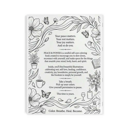Peace & Power Self-Care Coloring Book — Mindful Adult Coloring for Relaxation & Stress Relief
