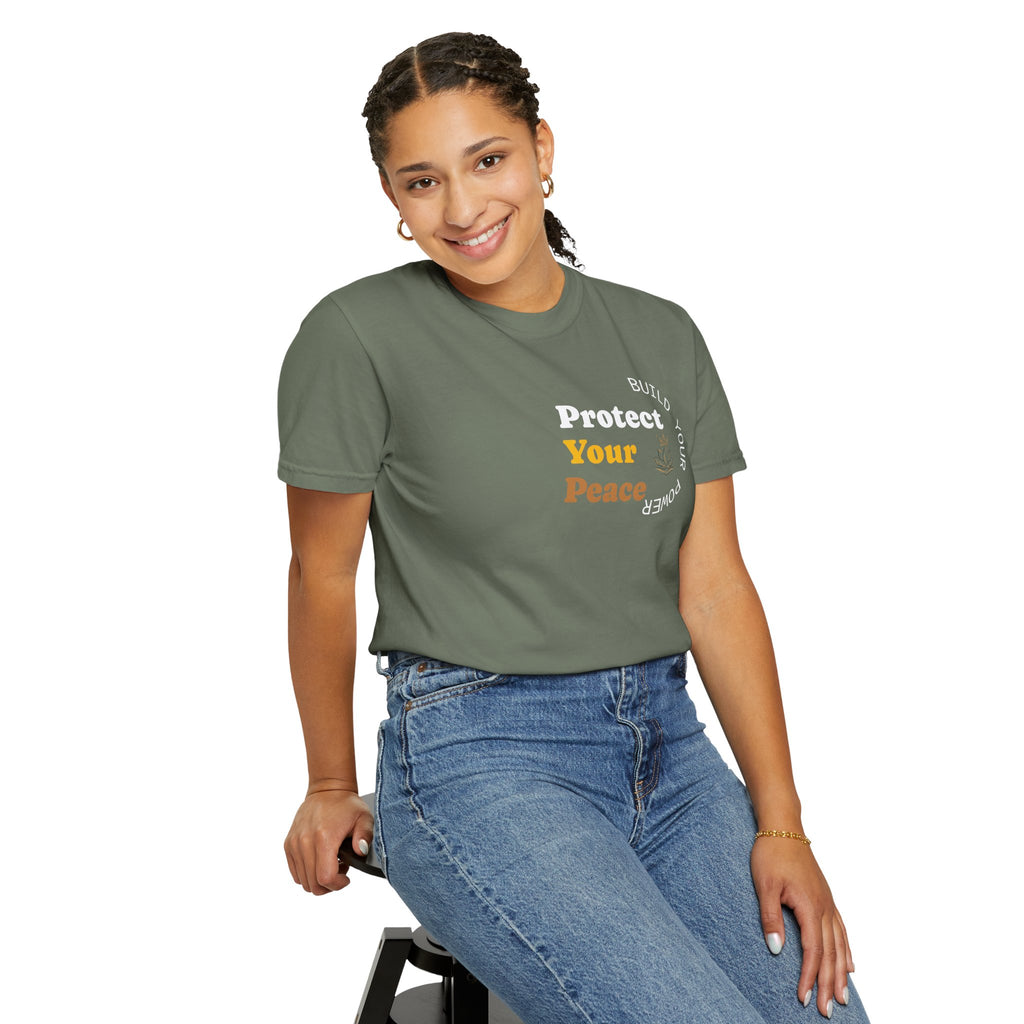 Protect Your Peace tee | minimalist peace hand graphic