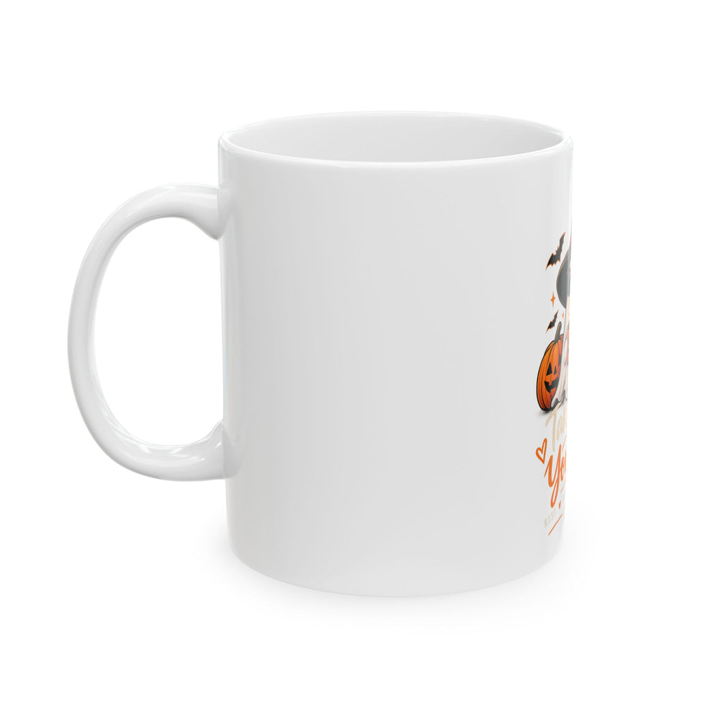 Halloween Ghost Mug – "Take Care Yourself" Cute Witch Ghost Coffee Cup (11oz, 15oz)